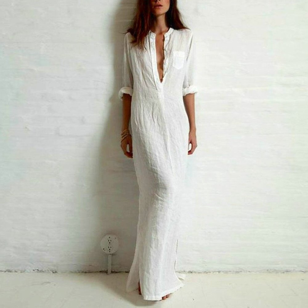 Linen Cotton Maxi Dress
